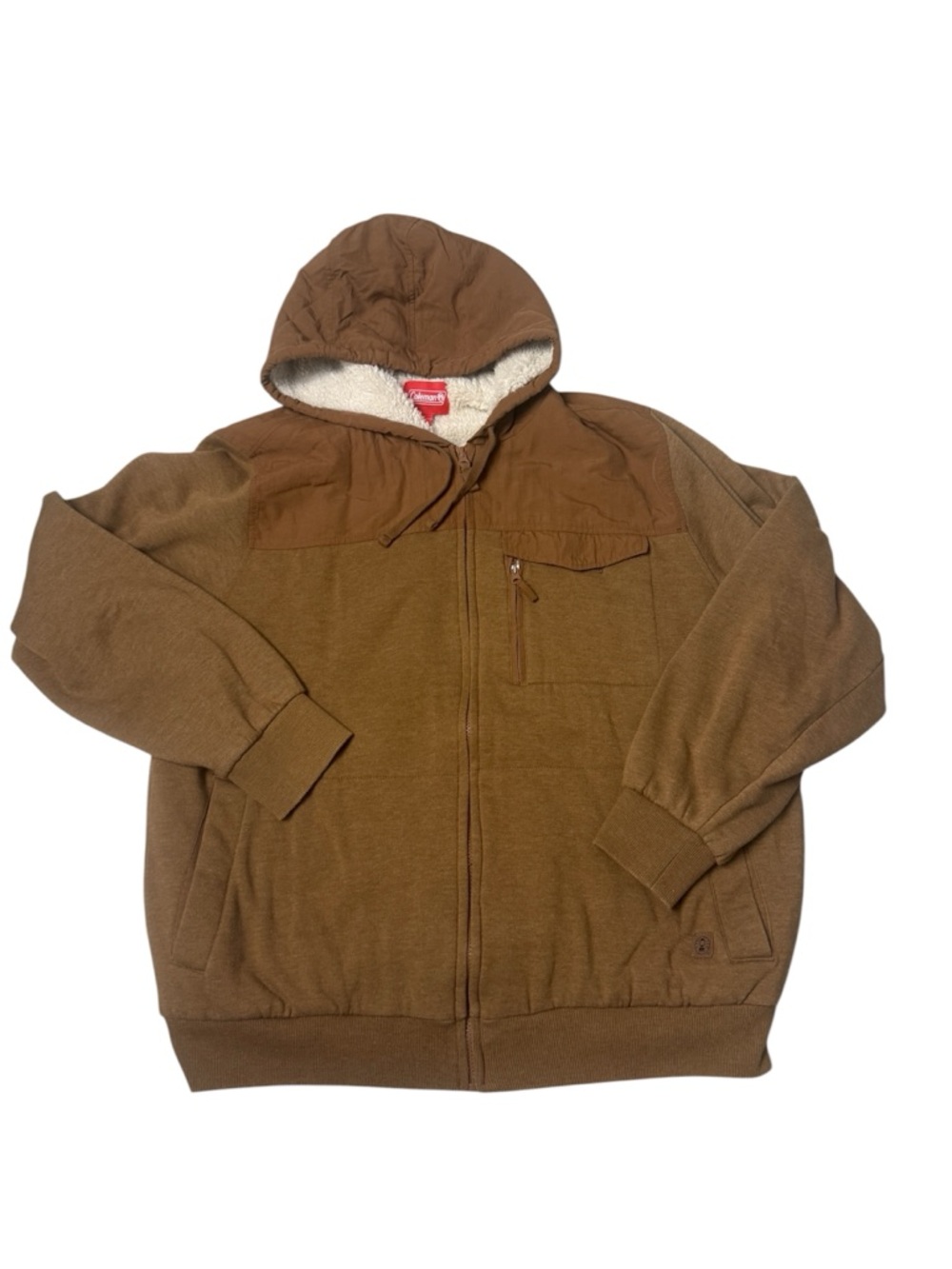 Coleman hoodie full zip jacket Sherpa lined size XL